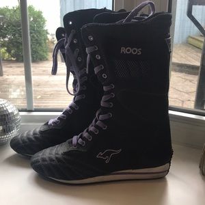 Black and purple boots